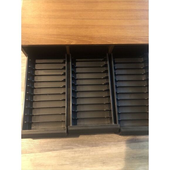 Cassette Tape Holder  Wood Grain 3 Drawer  Storage Cabinet  Holds 36!Vintage - Picture 2 of 15